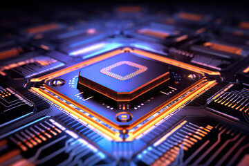 Generative ai on theme of beautiful surface microchip for design natural abstract background