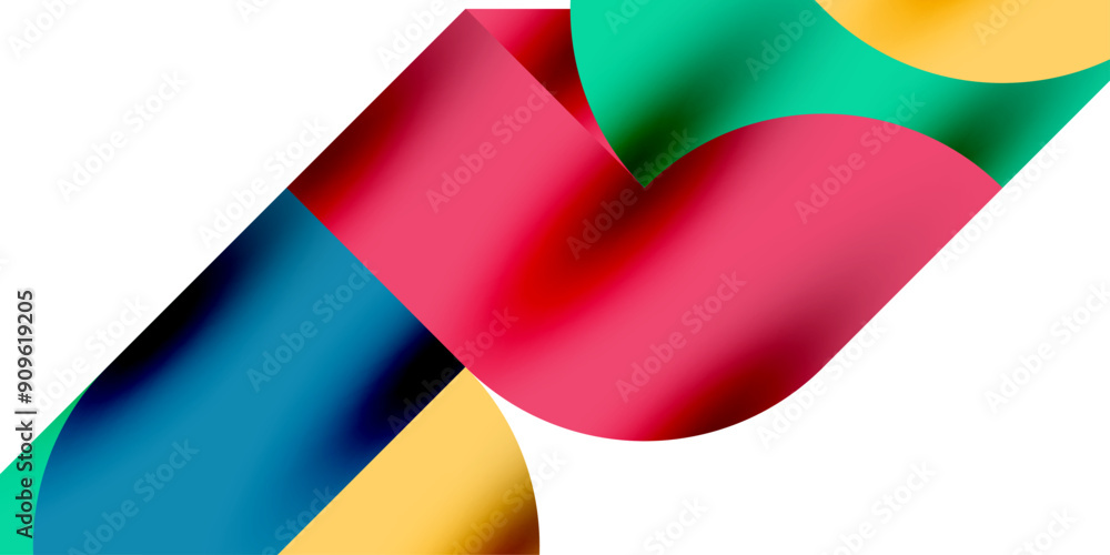 Poster tech minimal circular shapes geometric art. vector modern circles