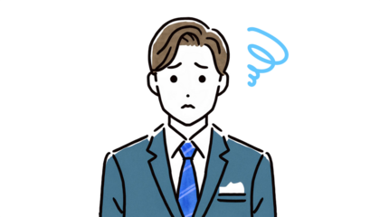 会社員 困っているスーツの男性
