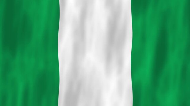 Nigeria flag country animation 3D symbol design waving in wind movement national patriotism world culture emblem banner West Africa white green