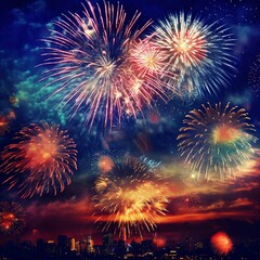 Obraz premium fireworks show, colorful, Celebrate, celebration, beautiful