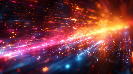 Fototapeta premium abstract light streaks with vibrant colors creating a high-speed motion effect and energy in a futuristic cosmic scene