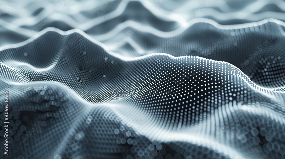Aufkleber abstract wireframe background: trendy modern science and technology art elements with surface illust
