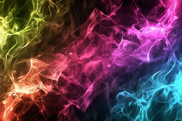 Obraz premium Colorful Neon Smoke Abstract Background with Bright Vibrant Colors and Dynamic Light Effects