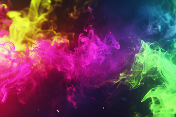 Obraz premium Colorful Neon Smoke Abstract Background with Bright Vibrant Colors and Dynamic Light Effects