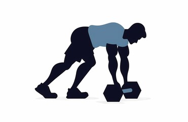 Obraz premium Fit male athlete engaged in a workout with dumbbells.