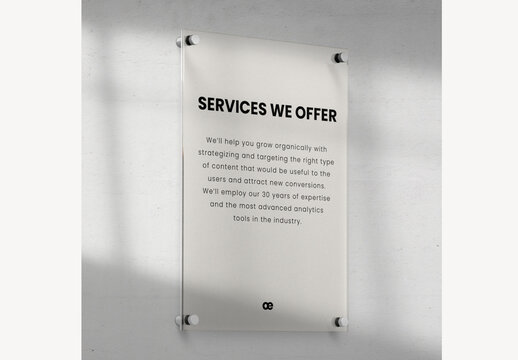 Acrylic Wall Sign Mockup