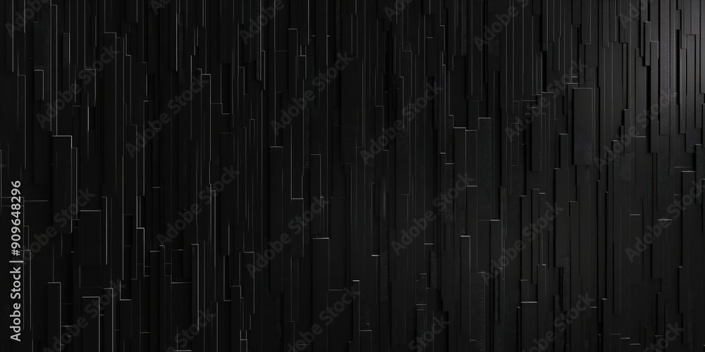 Poster a black and white image of a wall with many lines and squares. the image has a futuristic and indust