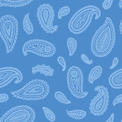 青色のペイズリーパターン