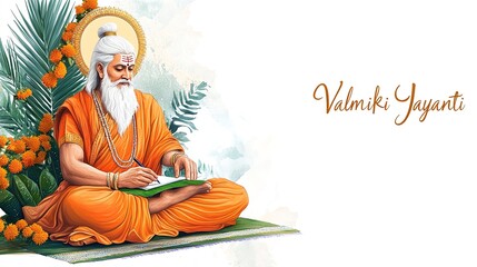 Valmiki Jayanti is an annual Indian festival.illustration