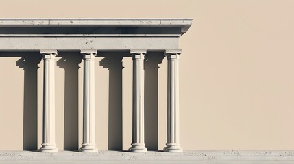 Obraz premium Minimalist depiction of Roman columns with clean, simple lines