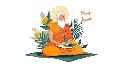 Valmiki Jayanti is an annual Indian festival.illustration