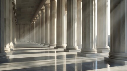 Fototapeta premium Clean and straightforward design of Roman columns, highlighting their structural beauty