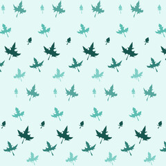 Seamless pattern, leaves, maple leaves, ornament, texture, contours