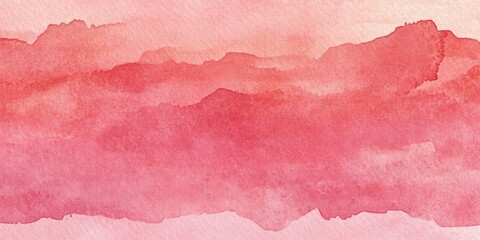 Obraz premium Abstract Watercolor Landscape in Pink and Red Hues