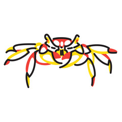 simple illustration, abstract doodle of a crab