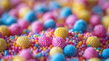 Fototapeta premium Colorful candy sprinkles. AI.