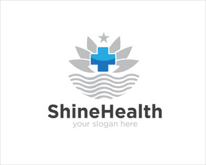 shine health logo designs for medical service and clinic