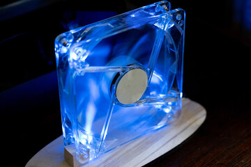 rotating computer fan with light