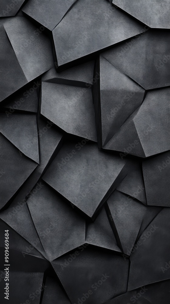 Poster Black geometric abstract background with textured surface