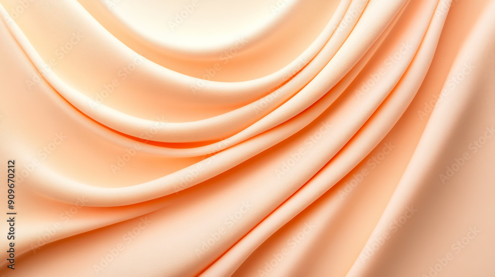 Poster overhead view of a cream background with a smooth, velvety texture in soft peach, highlighted by gen