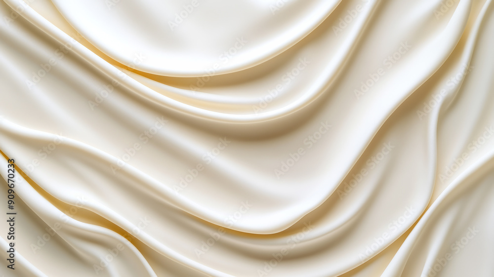 Sticker Overhead view of a cream background with smooth, rich texture in light beige, accented with delicate swirls and highlights 