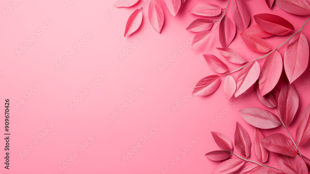 Poster overhead view of a pink to white gradient background with delicate floral and ribbon patterns, evoki