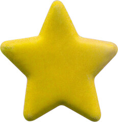Yellow star shape sticker isolated on white background