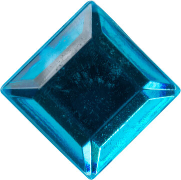 Blue square jewels sticker isolated on white background