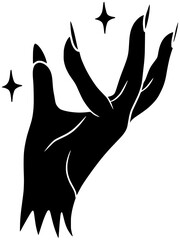 supernatural illustration magic silhouette occult logo finger icon mystery outline ritual hand paranormal spell divination magical sorcery alchemy esoteric shape wizard astrology woman for vector