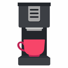 Single-serve coffee machine vector cartoon illustration isolated on a white background.