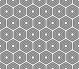Geometric background. Bold stacked rounded hexagons mosaic cells. Large hexagon shapes. Seamless tileable vector illustration.