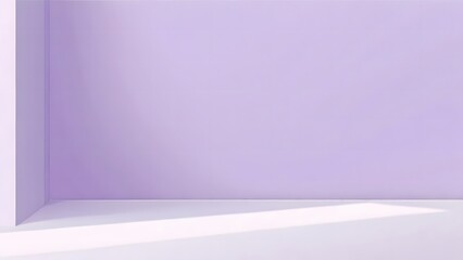 Abstract empty pastel purple or lilac studio wall backdrop with beautiful light and shadow. Elegant minimalist background for product presentation.
