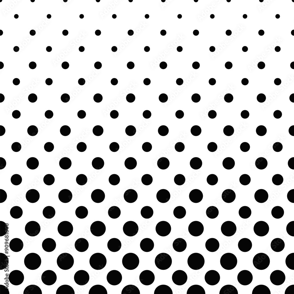 Poster abstract repeating geometrical circle pattern background - black and white vector graphic