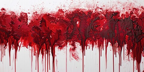 Close up detail of red blood dripping down texture. AI generator