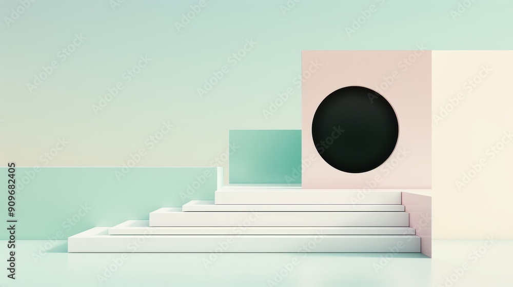 Poster golden ratio influenced minimalist abstract artwork with a focus on clean lines and precise geometri