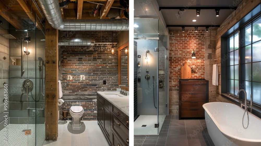 Poster incorporating exposed pipes into your design can create a sense of continuity throughout a space.