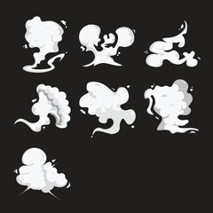 Comic White Smoke Clouds Element 
