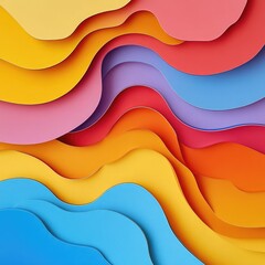 Obraz premium 3D layered paper cutout effect, colorful abstract background