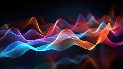 3D abstract sound waves with pulsing effect