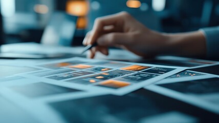 Close-up of vision board with inspiring images and business objectives.