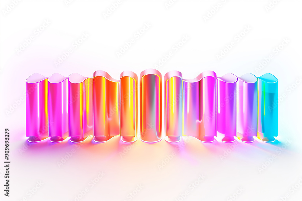 Aufkleber 3d objects shapes. minimalism still life style. abstract multicolored shape.