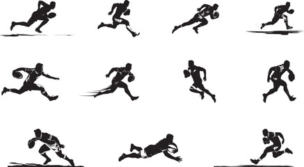 rugby sport icon set 