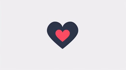 Simple heart shape, basic and clean design, minimalistic 2D vector illustration with plain colors