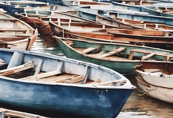 set large white illustration boats watercolor background boat sea fishing water ship ocean blue travel transportation vessel transport ferry yacht marin red old coast nautical