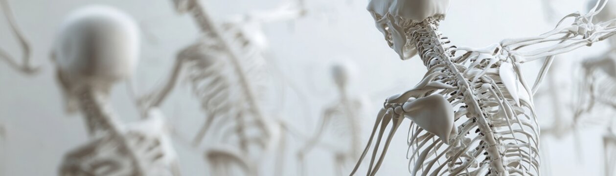 3D skeletal model with connective tissue disease effects on mobility, [Skeleton, Mobility Effects], [Concept: Mobility Impact]