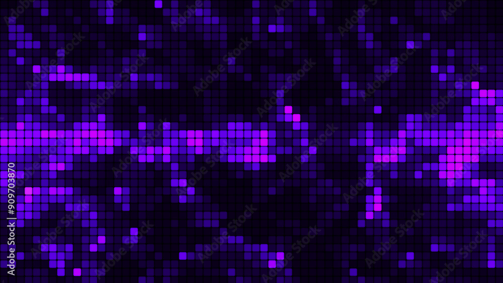 Poster blue mosaic background in technology concept. abstract blue led squares. technology digital square b