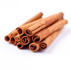 cinnamon sticks, isolated on a white background, 