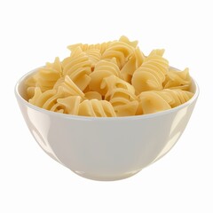 3D Render, Low Poly style of a bowl of creamy pasta, on isolated white background, Generative AI
