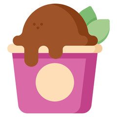 Ice Cream Cup Icon Pack in Flat Style Suitable for Web, Apps, Presentation, or Printable Meanings